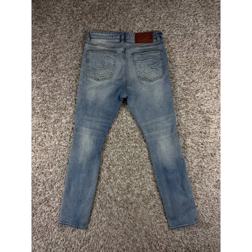 IceCream Jeans Men's 30 Distressed Denim Skinny Fit Running Dog Light Wash